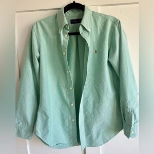 Ralph Lauren Light Green Button Shirt Men’s M 100% Cotton